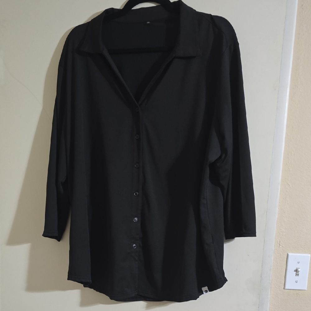 Amazon Women's Classic Black Button Down Shirt